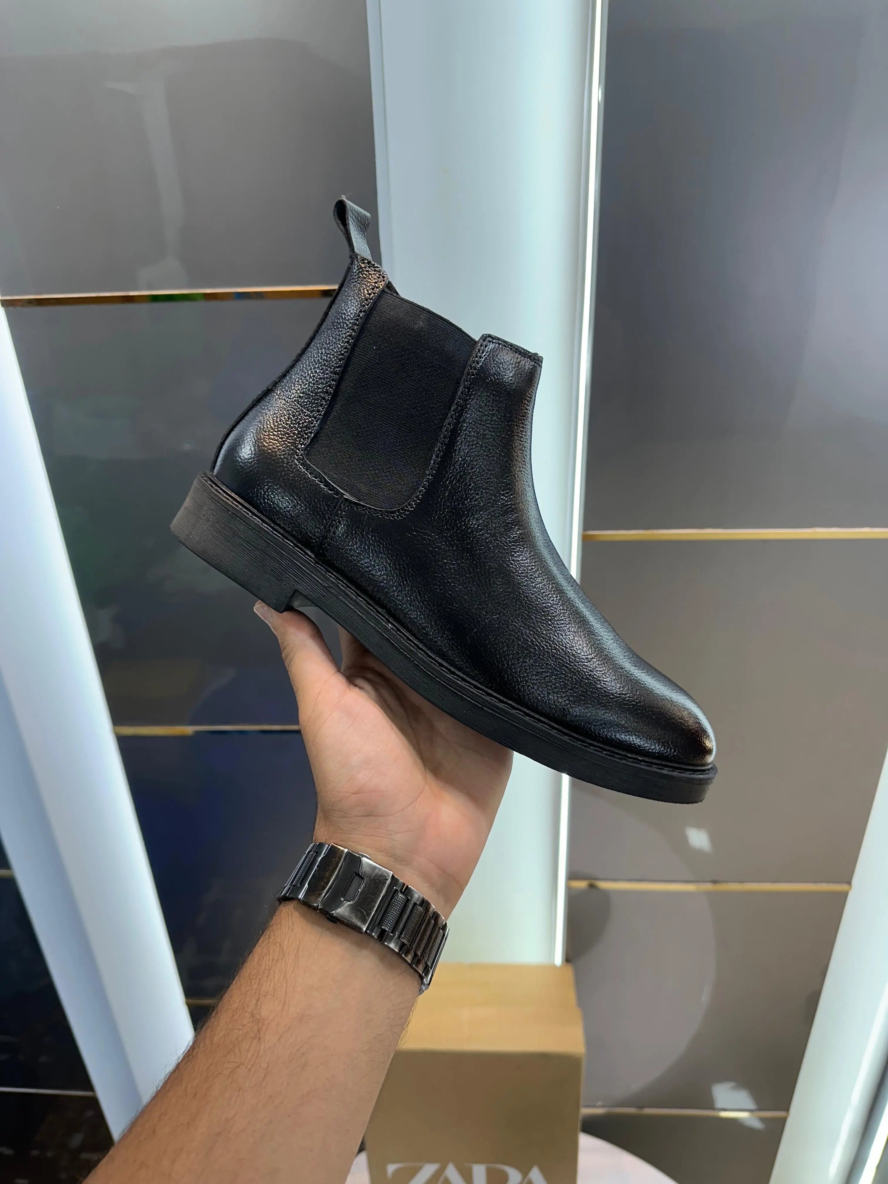 Zara_Chelsea Premium Leather Long Boots