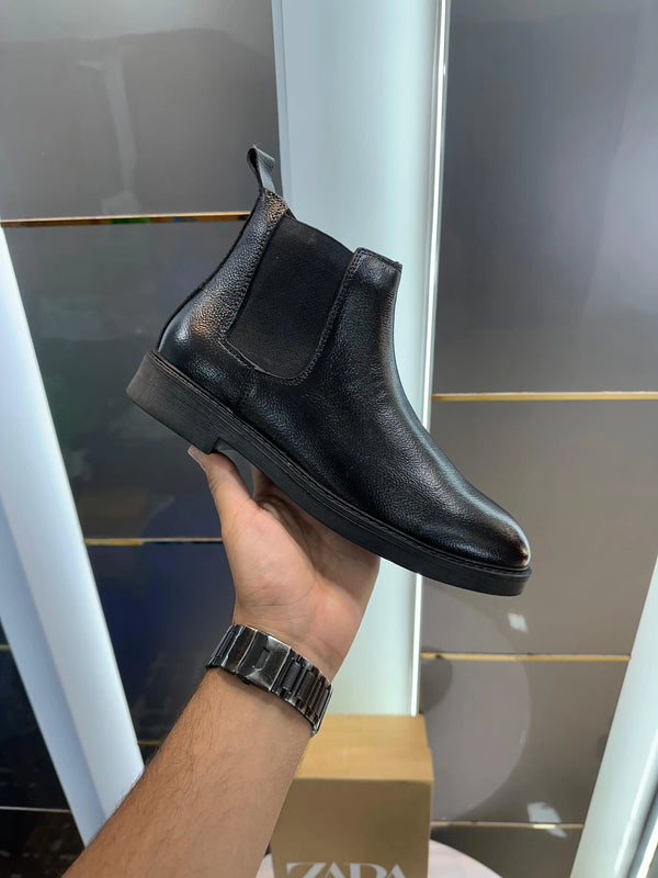 Zara_Chelsea Premium Leather Long Boots