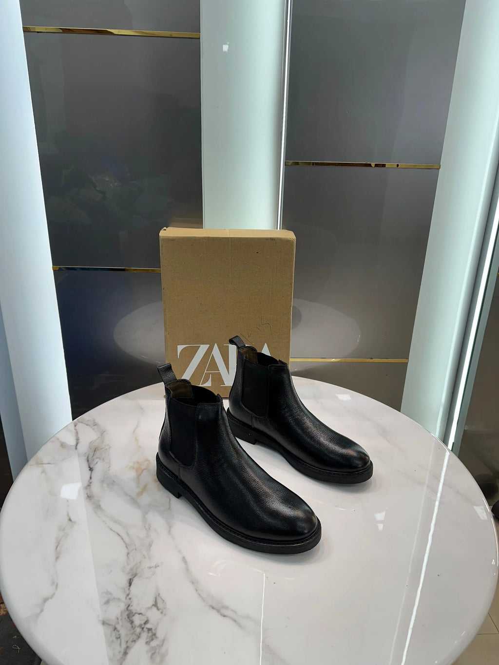 Zara_Chelsea Premium Leather Long Boots