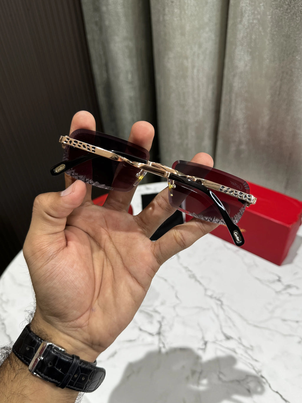 Cartie r Gold Black Shaded Lens Premium Shades 0012