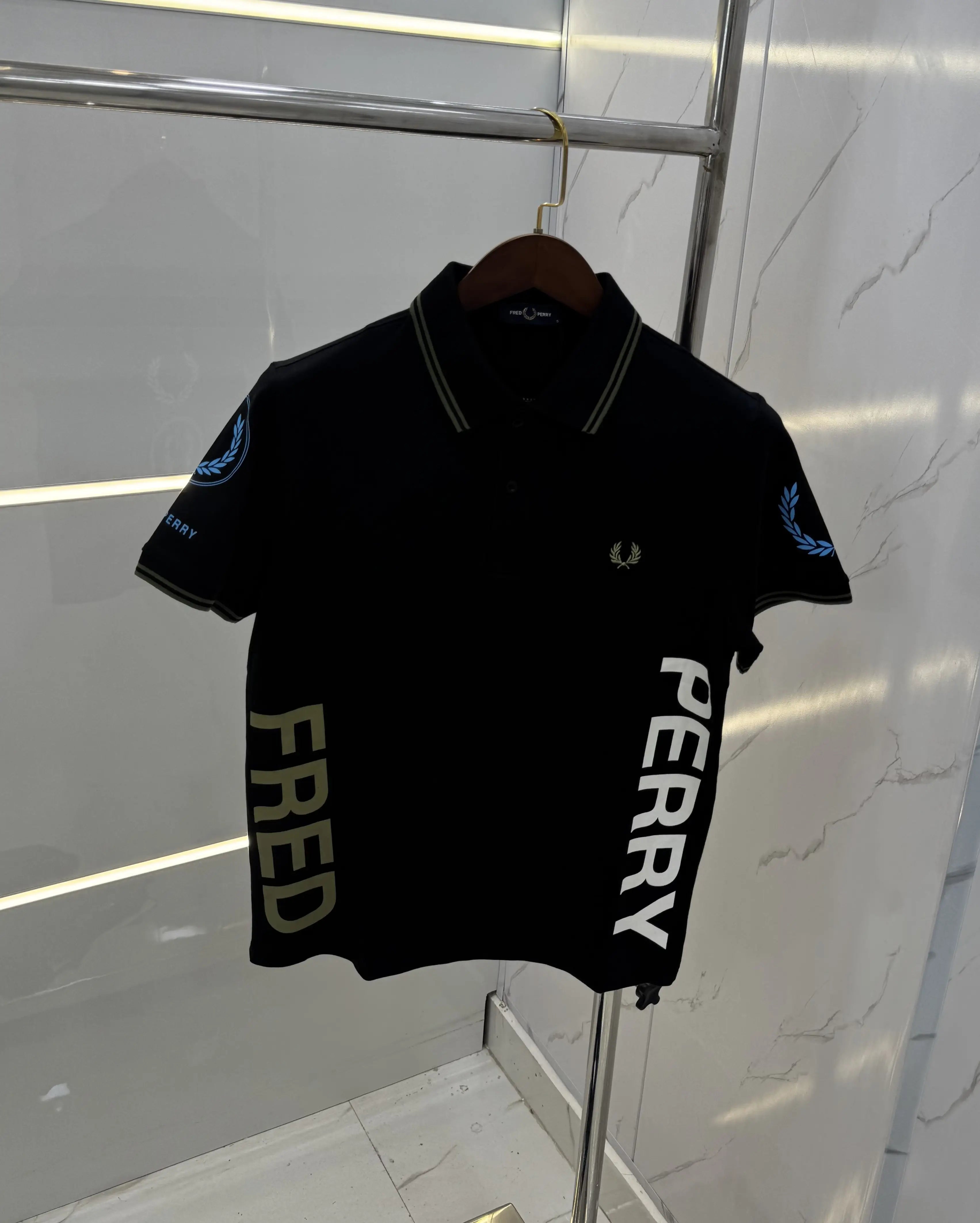 Fredperr y Black Logo Work Premium Polo T-shirt