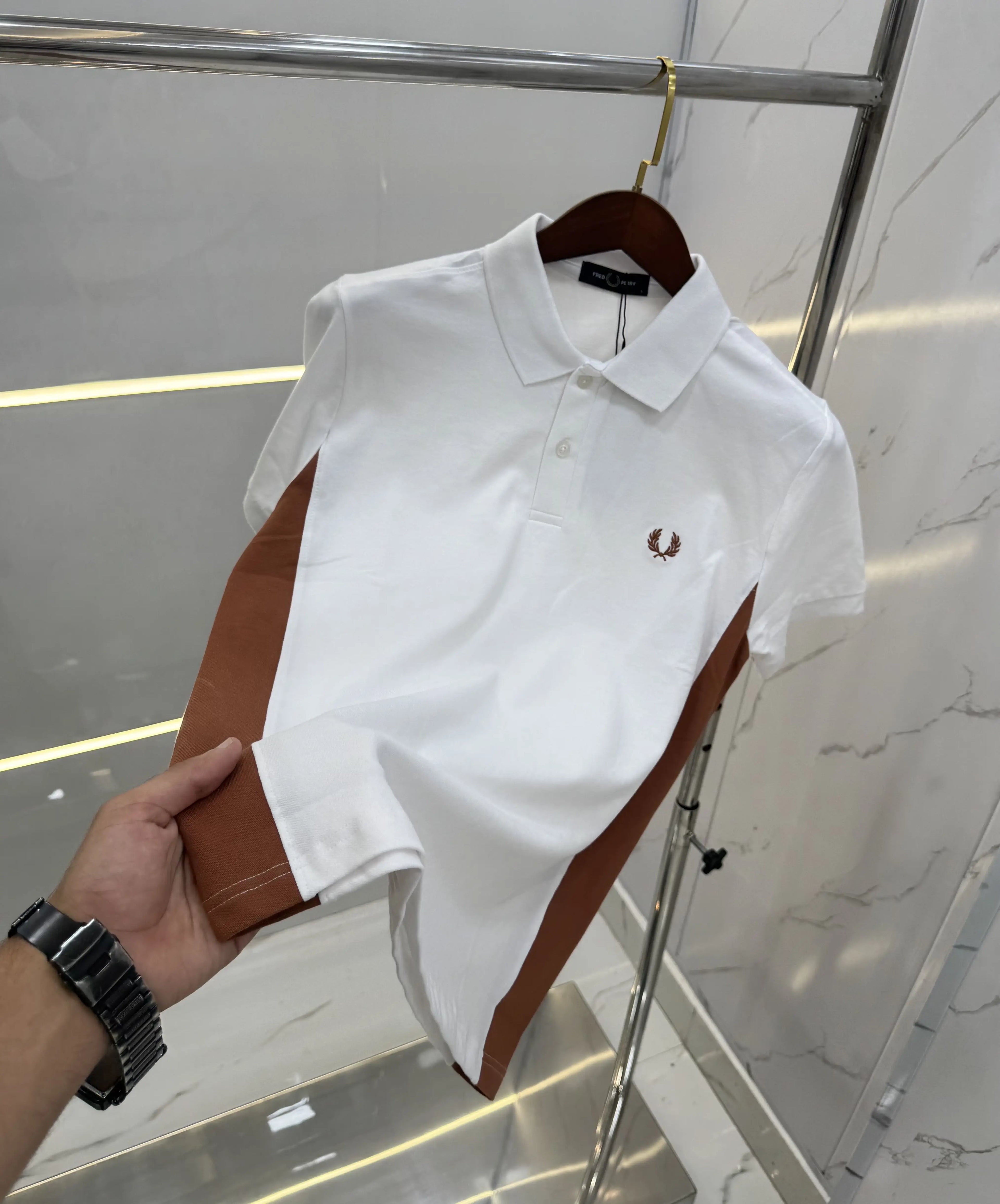 Fredperr y White Logo Work Premium Polo T-shirt